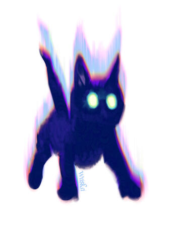Floating Cat Print Floating Cat Print