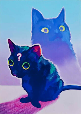 Questioning Cat Print